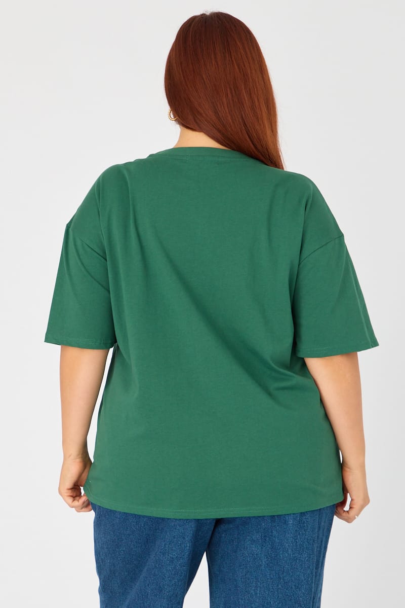 Green Relaxed T-shirt Short Sleeve for YouandAll Fashion