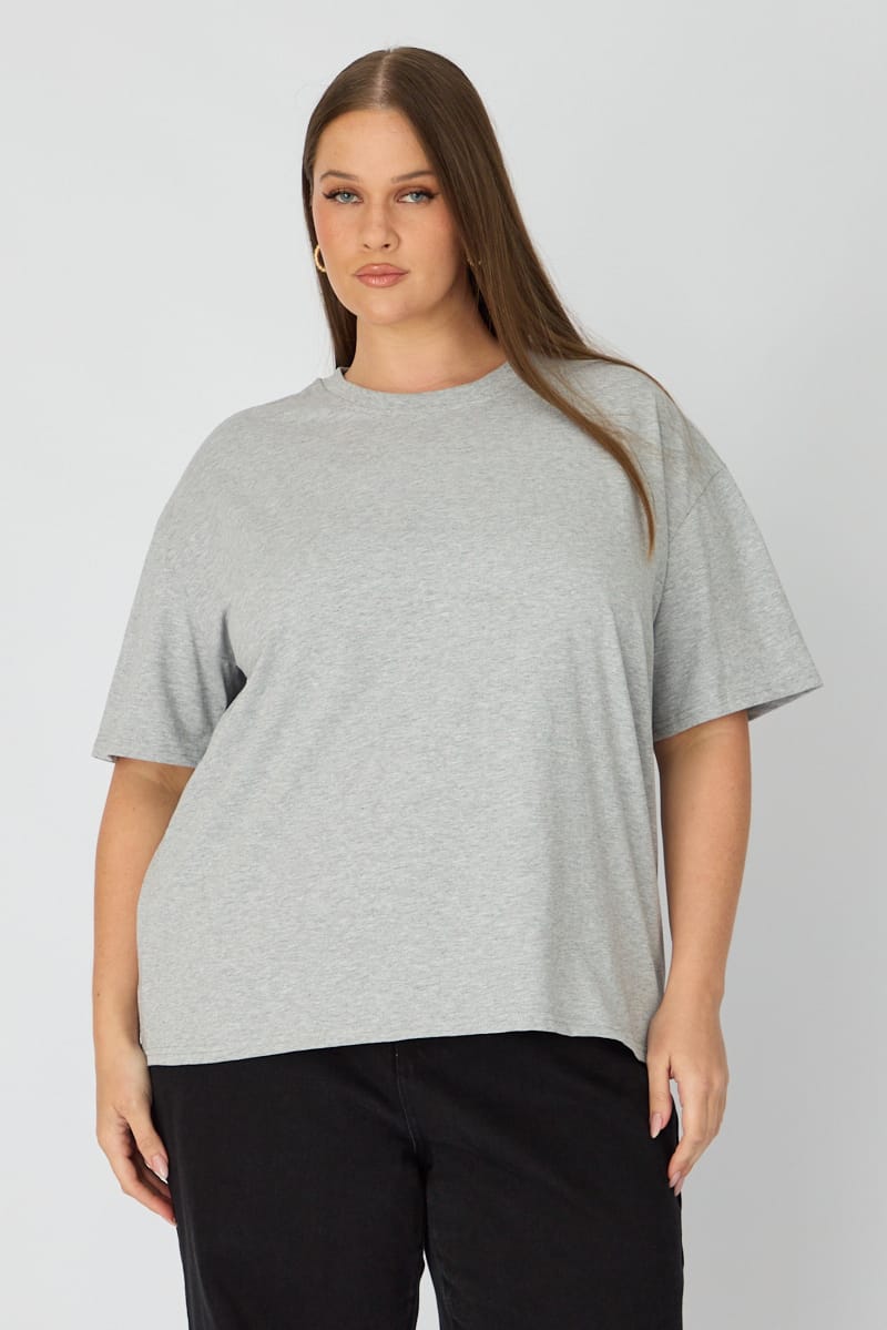 Grey Relaxed T-shirt Short Sleeve for YouandAll Fashion