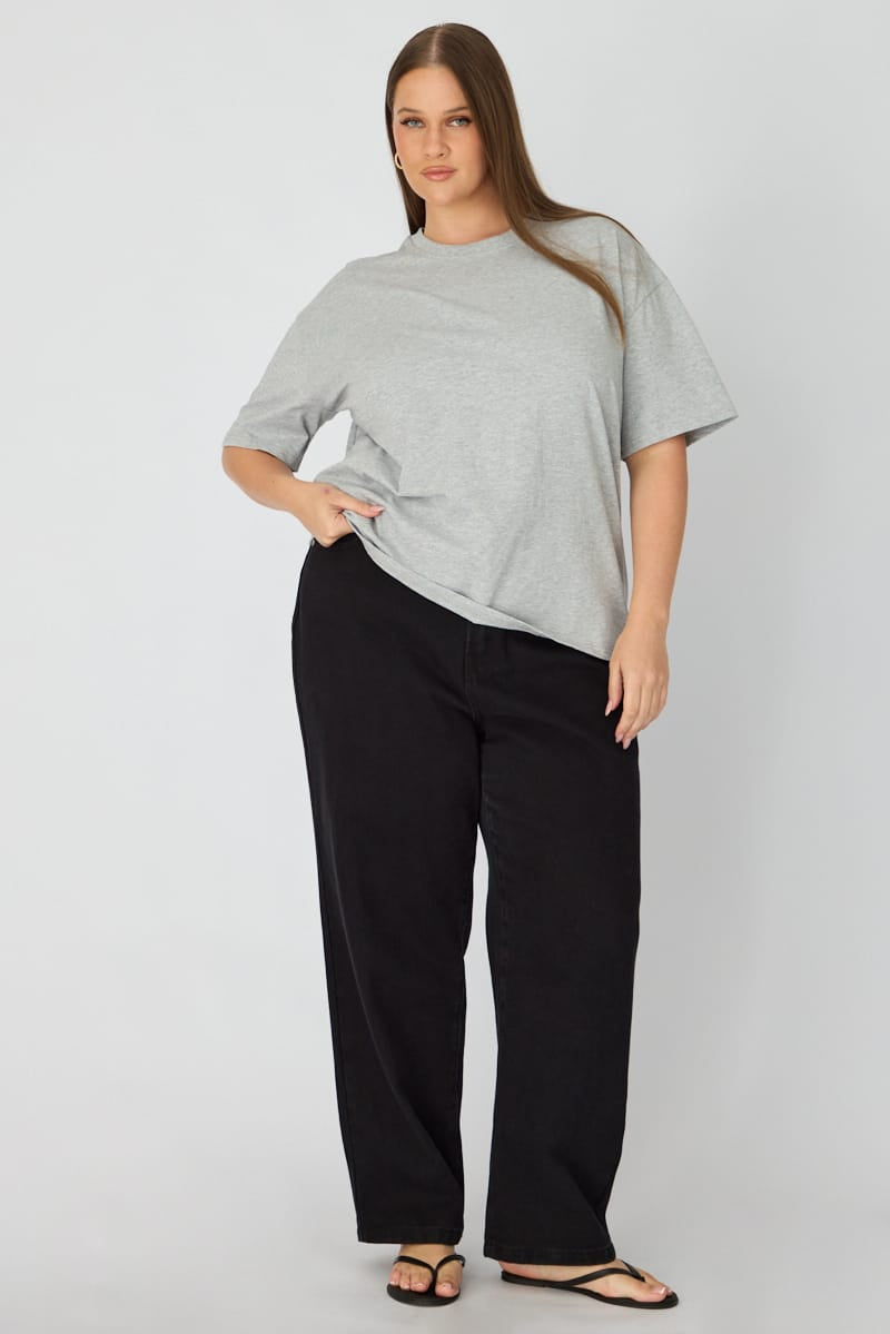 Grey Relaxed T-shirt Short Sleeve for YouandAll Fashion