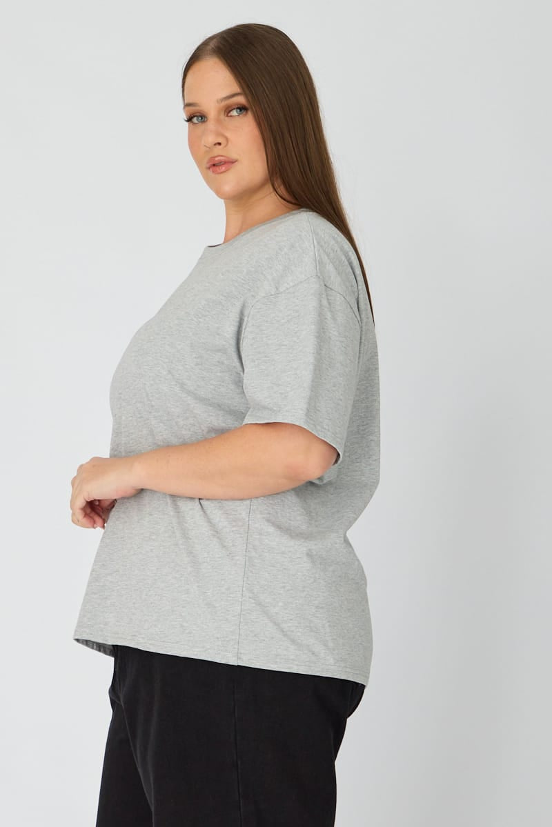 Grey Relaxed T-shirt Short Sleeve for YouandAll Fashion