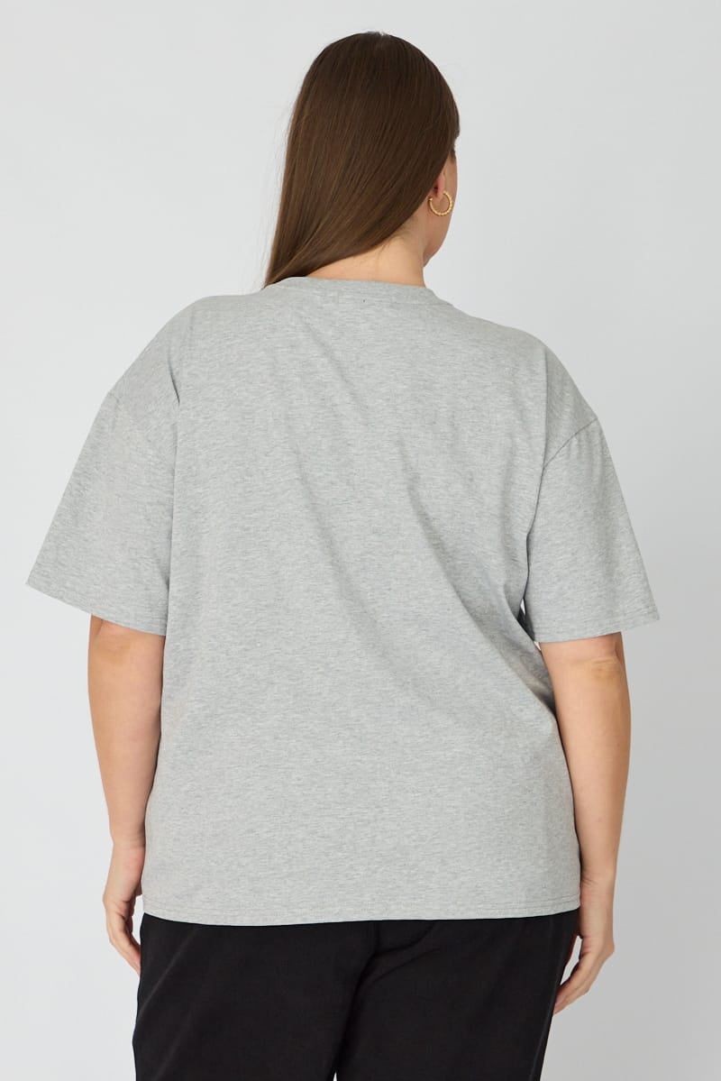 Grey Relaxed T-shirt Short Sleeve for YouandAll Fashion