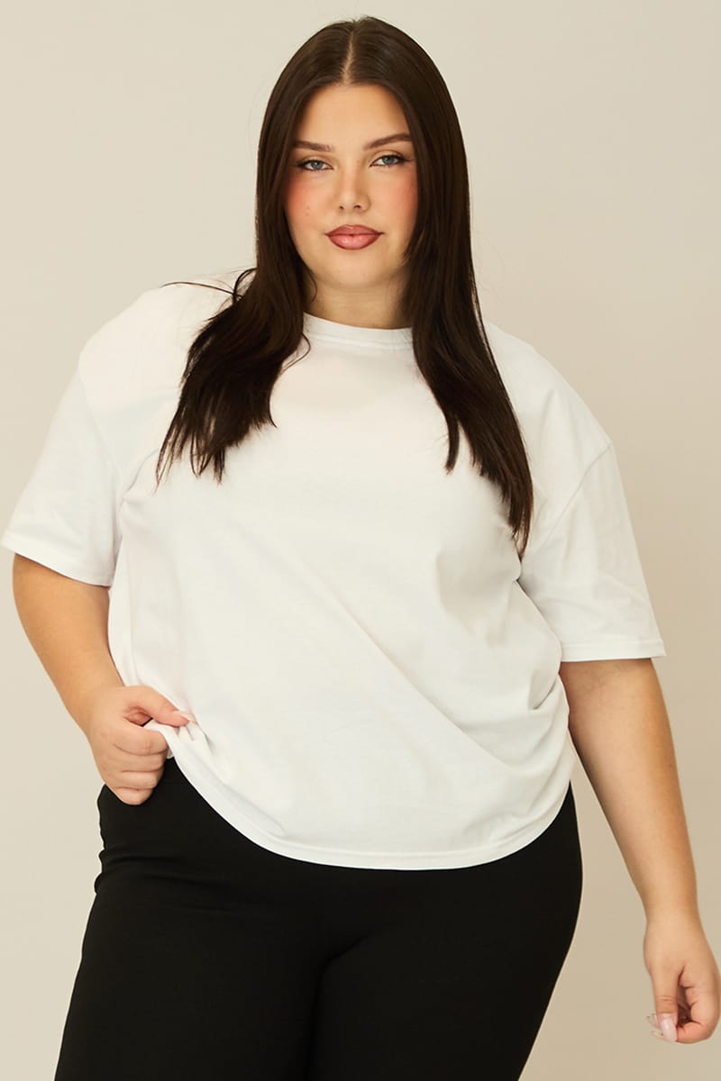 White Relaxed T-shirt Short Sleeve for YouandAll Fashion