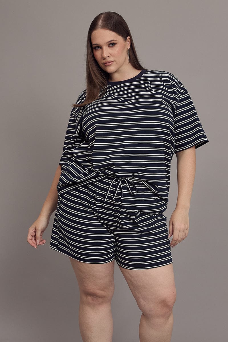 Green Stripe Short Sleeve Tee for YouandAll Fashion