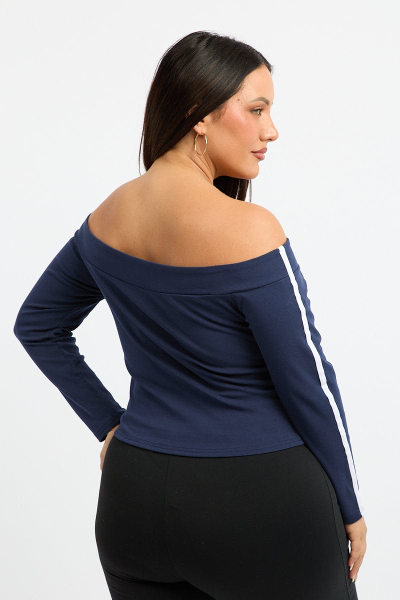 Blue Graphic Top Long Sleeve for YouandAll Fashion