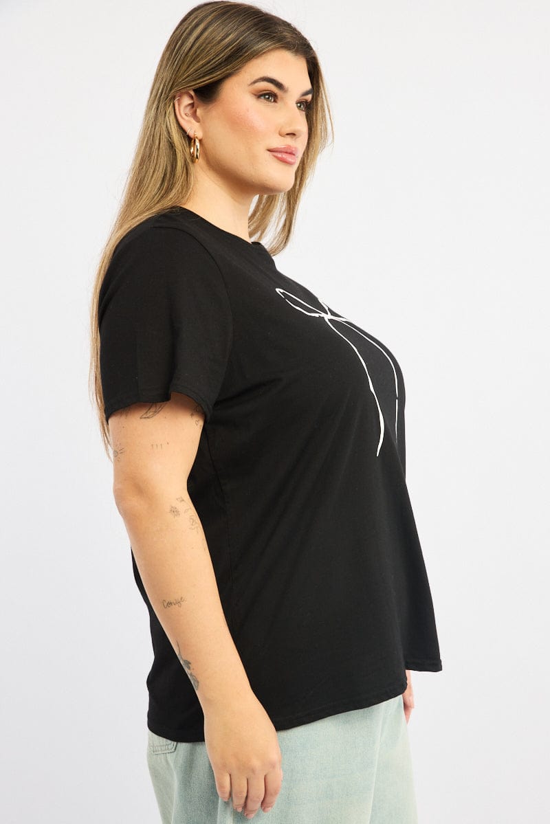 Black Graphic T-shirt Short Sleeve for YouandAll Fashion