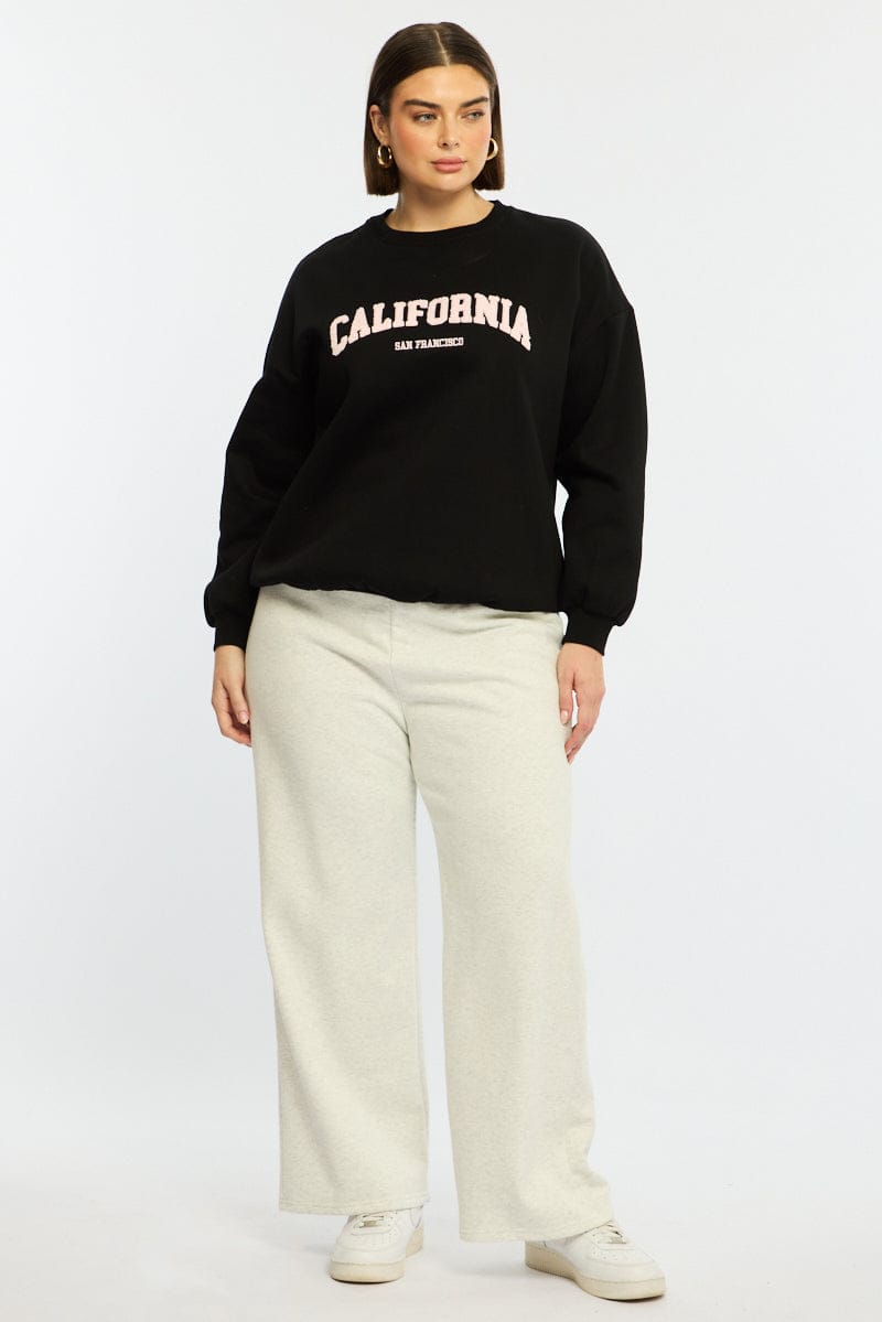 Black Sweat Top Long Sleeve for YouandAll Fashion