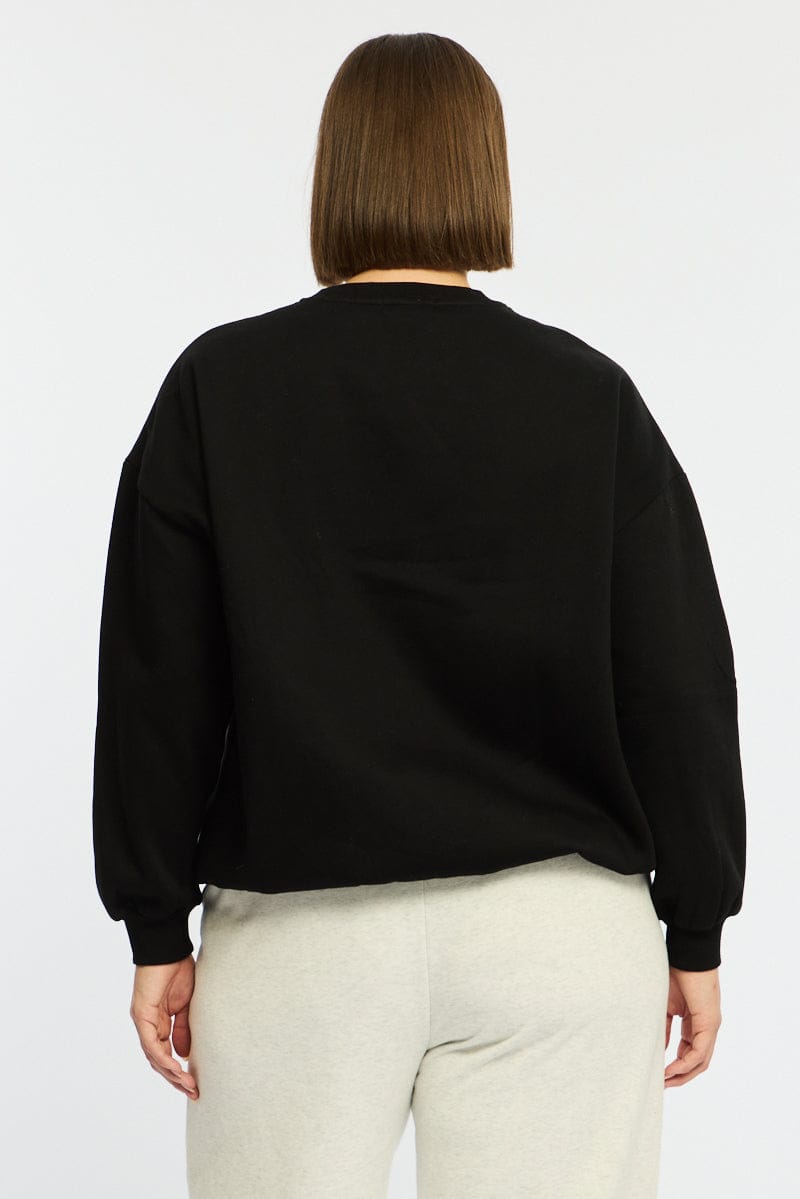 Black Sweat Top Long Sleeve for YouandAll Fashion