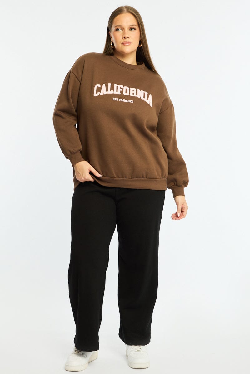 Brown Sweat Top Long Sleeve for YouandAll Fashion