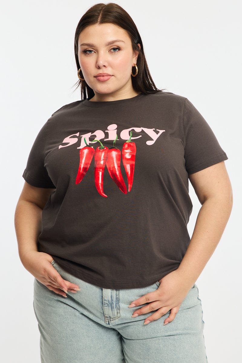 Grey Spicy T-shirt for YouandAll Fashion