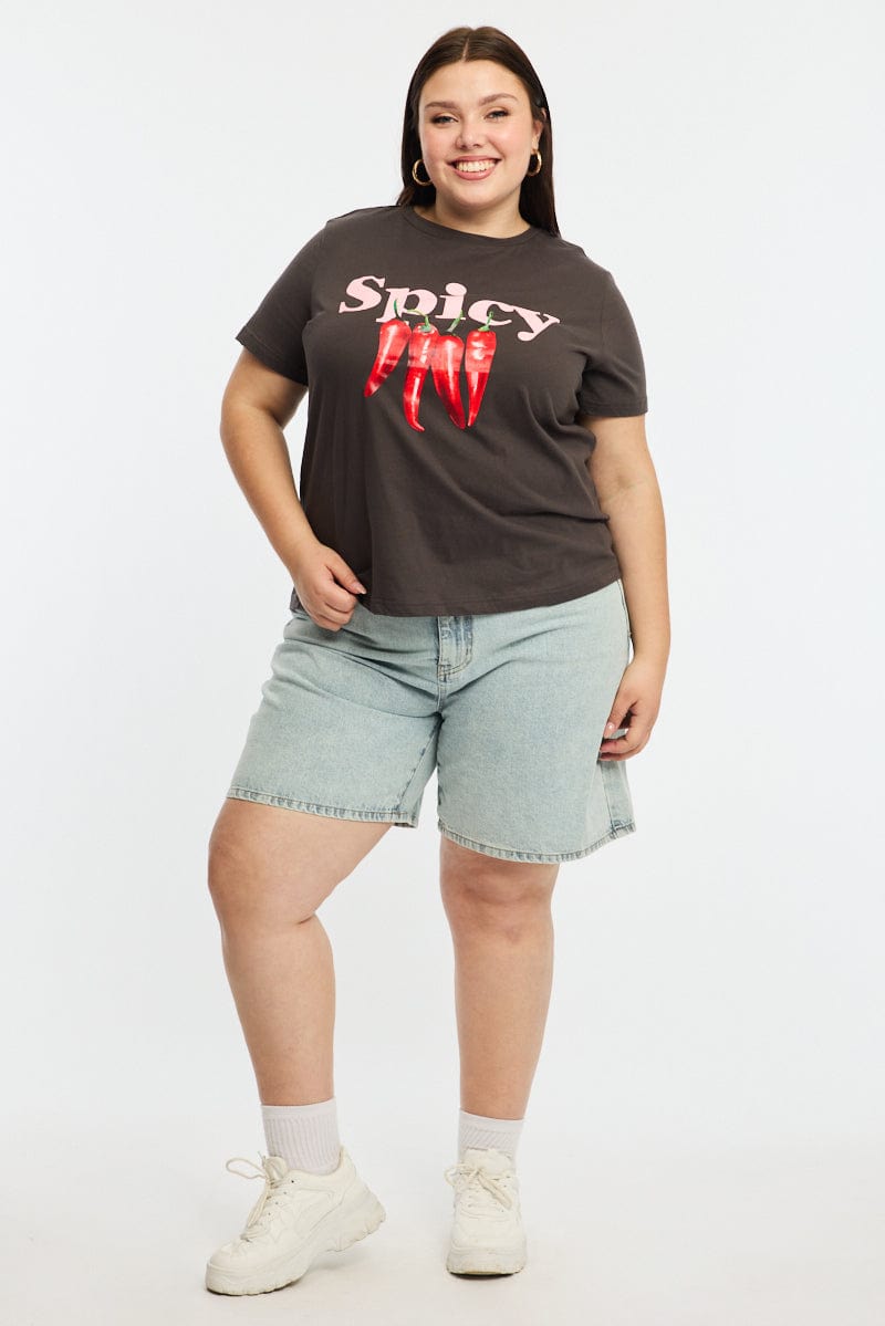 Grey Spicy T-shirt for YouandAll Fashion