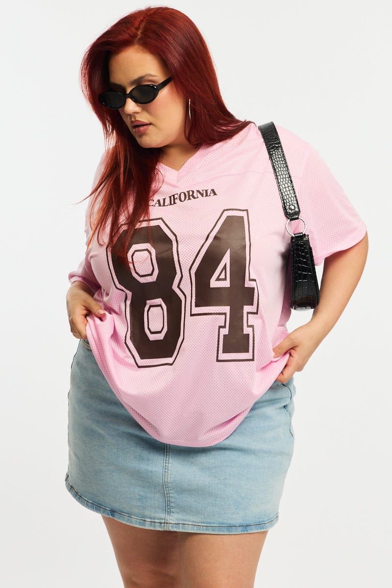 Pink Sports Tee Short Sleeve for YouandAll Fashion