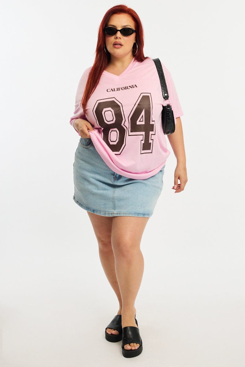 Pink Sports Tee Short Sleeve for YouandAll Fashion