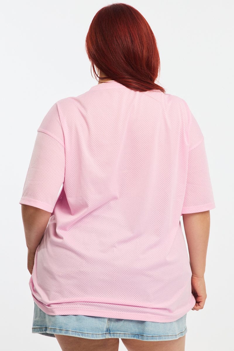 Pink Sports Tee Short Sleeve for YouandAll Fashion