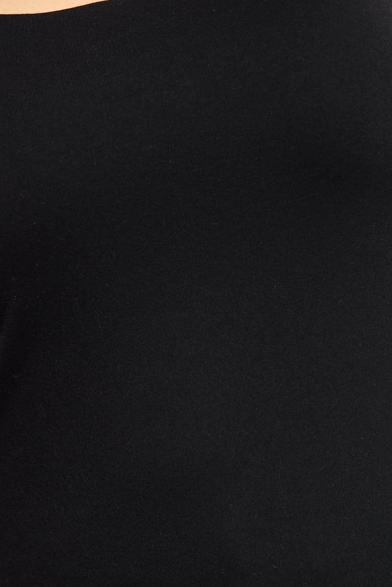Black Square Neck Top Short Sleeve Double Layered for YouandAll Fashion