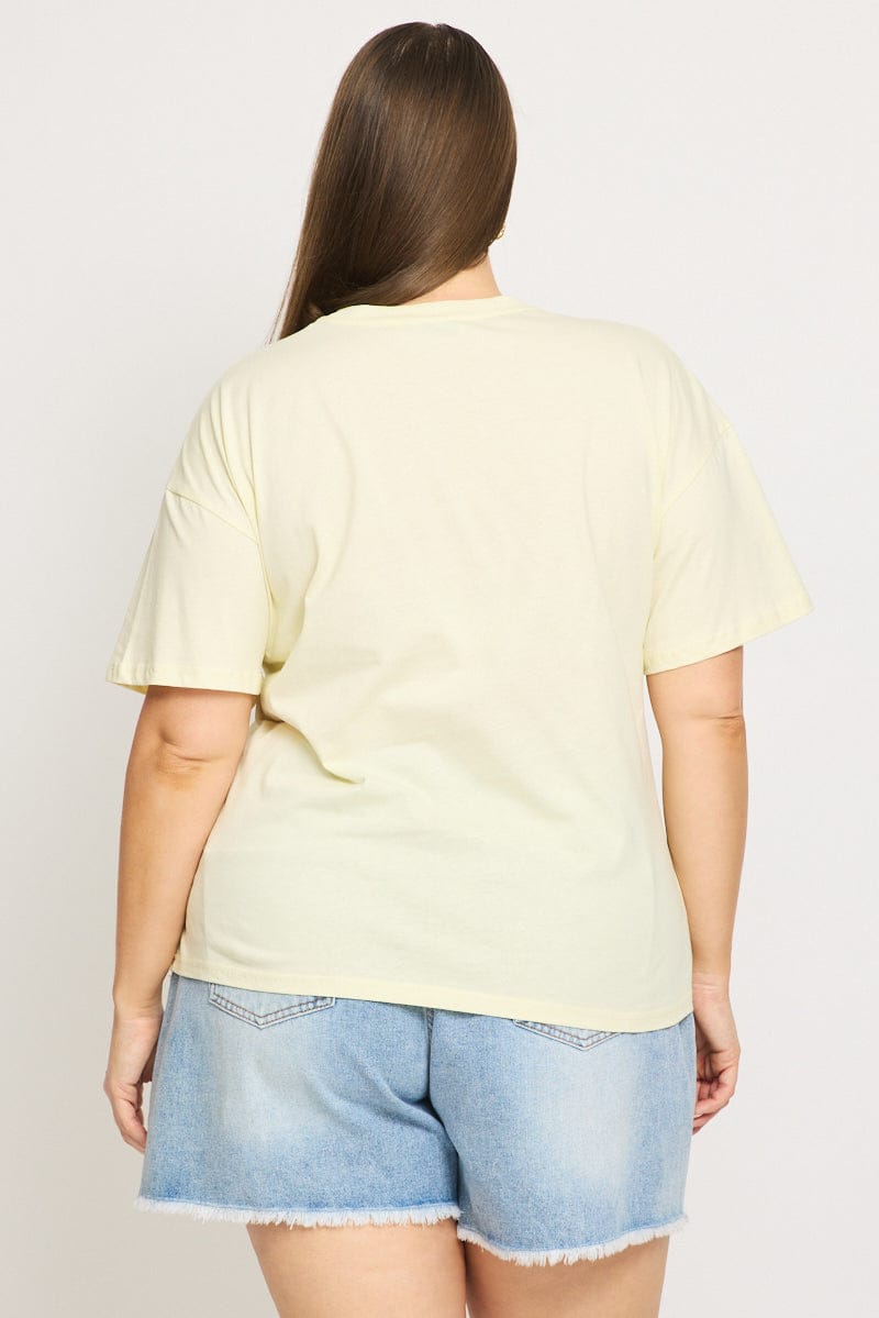 Yellow Graphic Tee Short Sleeve Lobster for YouandAll Fashion