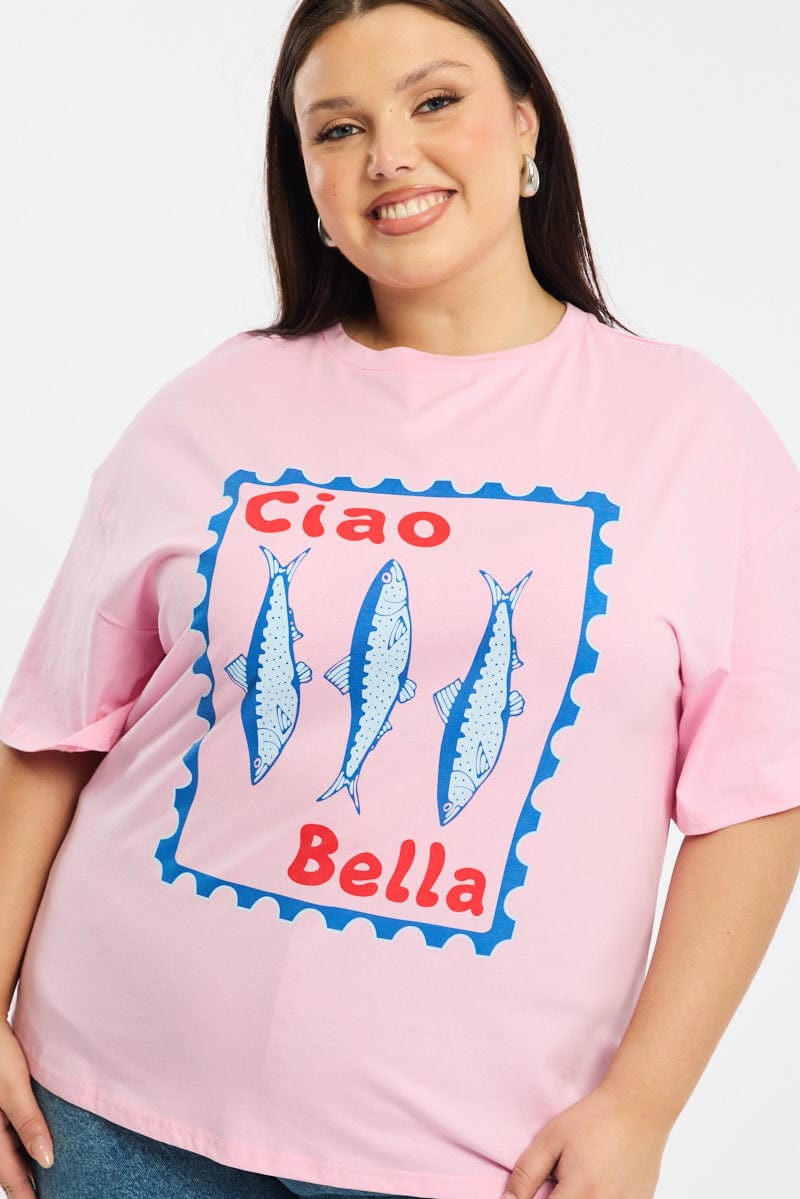 Pink Sardine T-shirt Short Sleeve for YouandAll Fashion