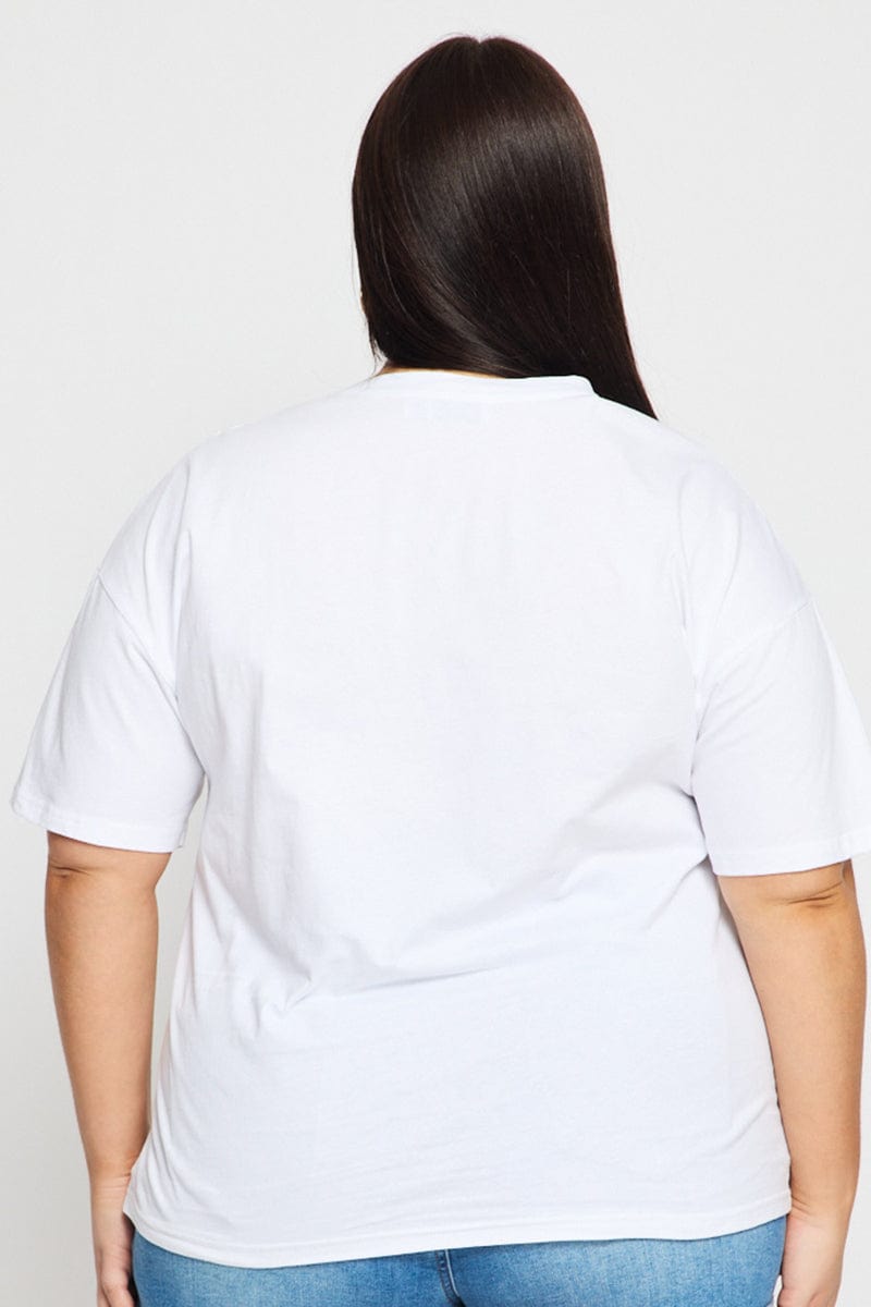 White Graphic Tee Short Sleeve Seashells for YouandAll Fashion