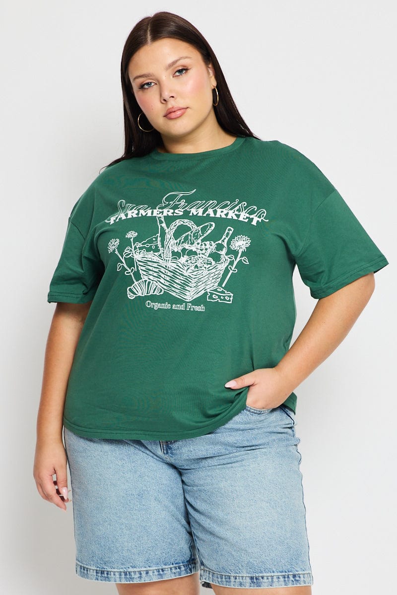 Green Farmers Market Tee Short Sleeve for YouandAll Fashion