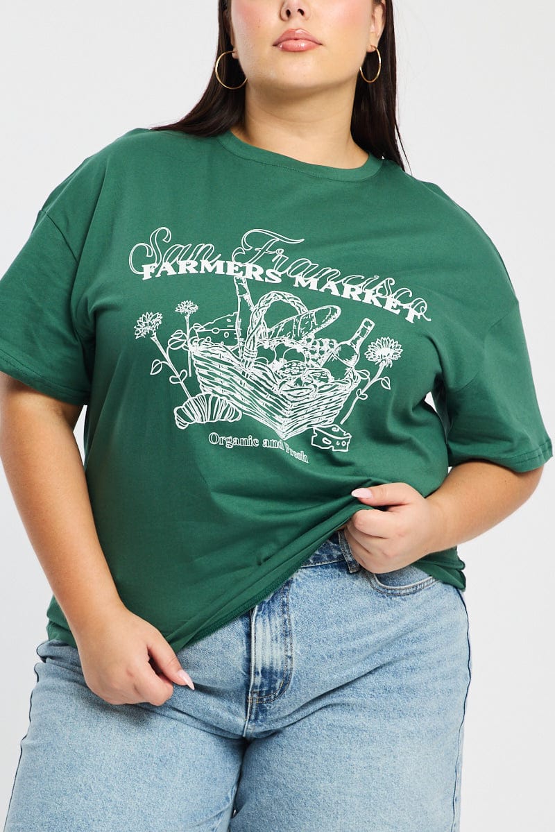 Green Farmers Market Tee Short Sleeve for YouandAll Fashion