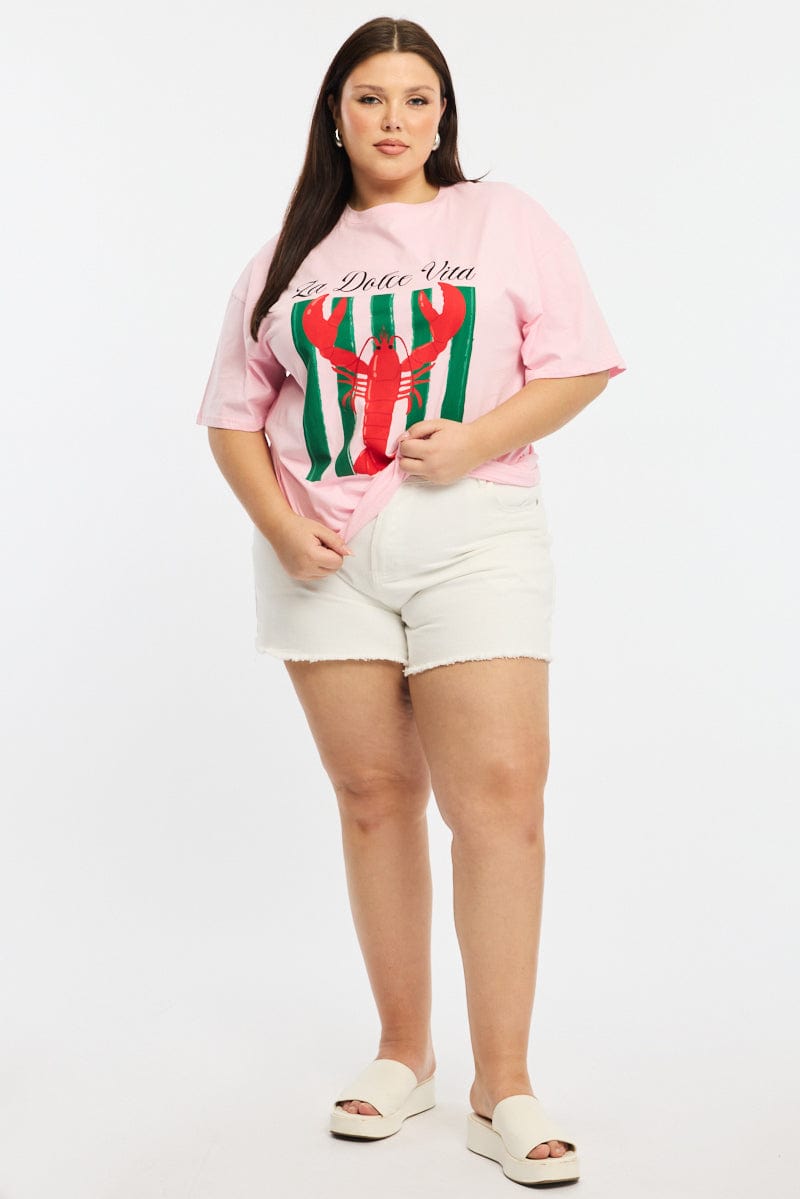 Pink La Dolce Vita Tee Short Sleeve for YouandAll Fashion