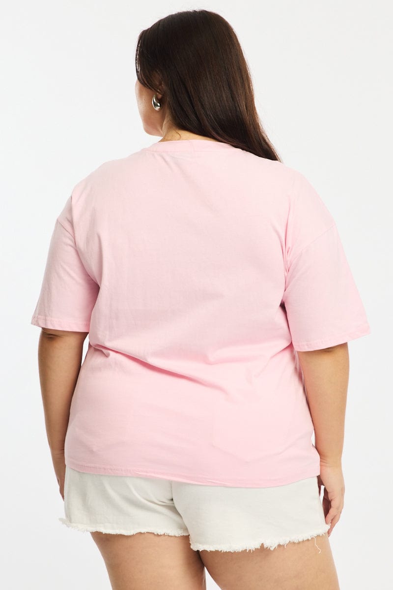 Pink La Dolce Vita Tee Short Sleeve for YouandAll Fashion