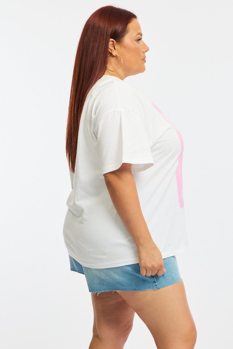 White Papaya Graphic Tee Short Sleeve for YouandAll Fashion