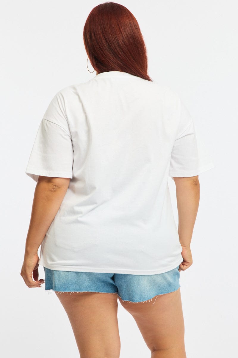 White Papaya Graphic Tee Short Sleeve for YouandAll Fashion