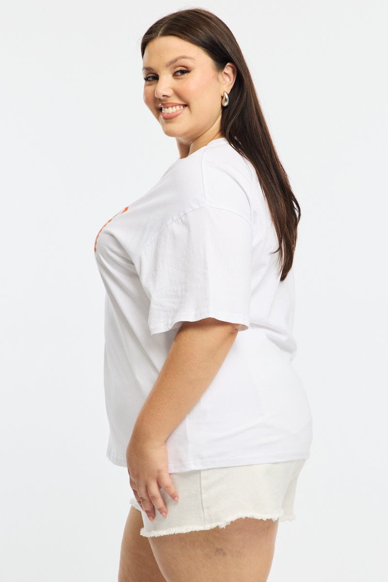 White Post Stamp T-shirt Short Sleeve for YouandAll Fashion