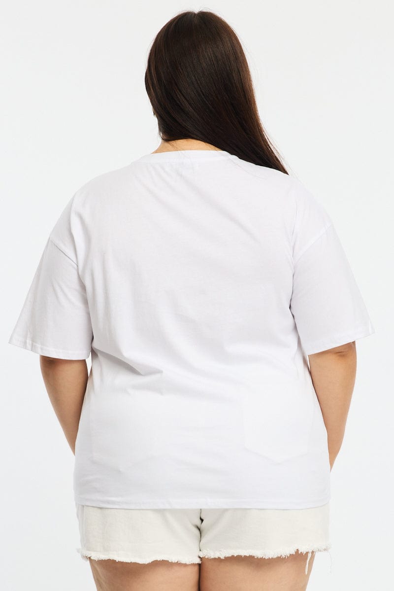White Post Stamp T-shirt Short Sleeve for YouandAll Fashion