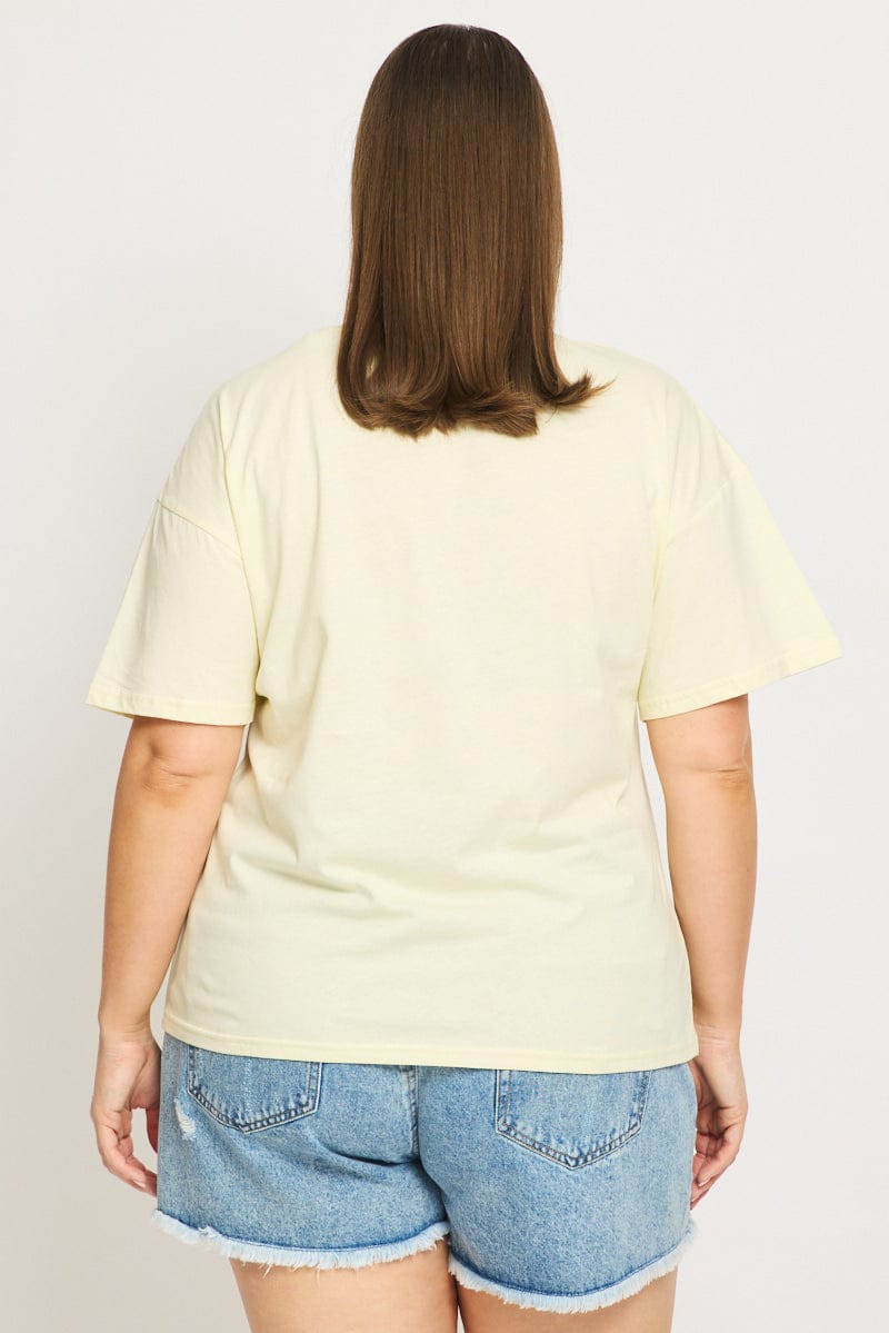 Yellow Pasta Graphic Tee Short Sleeve for YouandAll Fashion