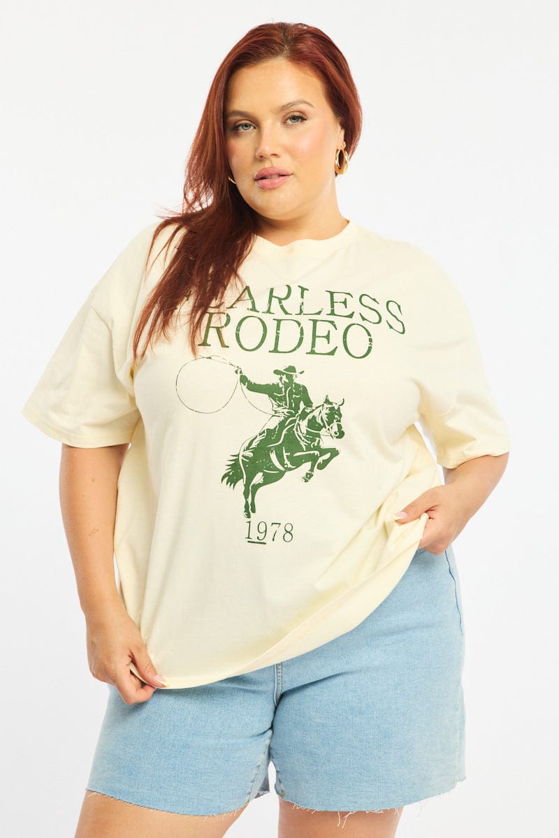 White Graphic Tee Short Sleeve for YouandAll Fashion