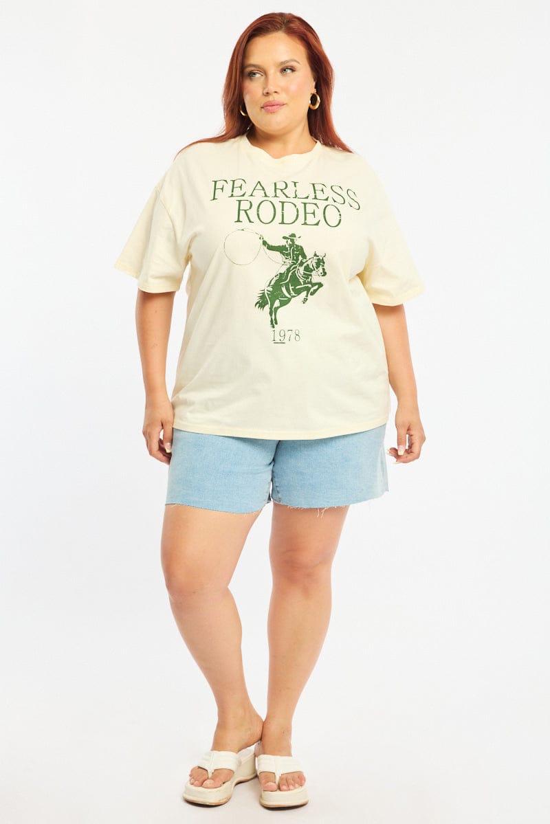 White Graphic Tee Short Sleeve for YouandAll Fashion