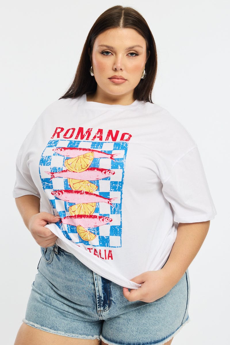 White Romano T-shirt Short Sleeve for YouandAll Fashion