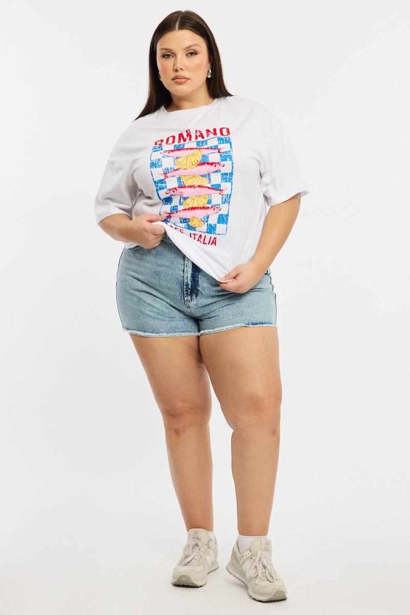White Romano T-shirt Short Sleeve for YouandAll Fashion