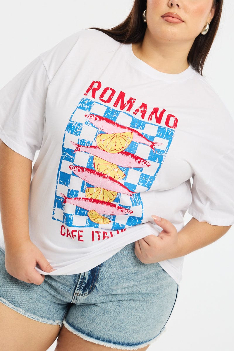 White Romano T-shirt Short Sleeve for YouandAll Fashion