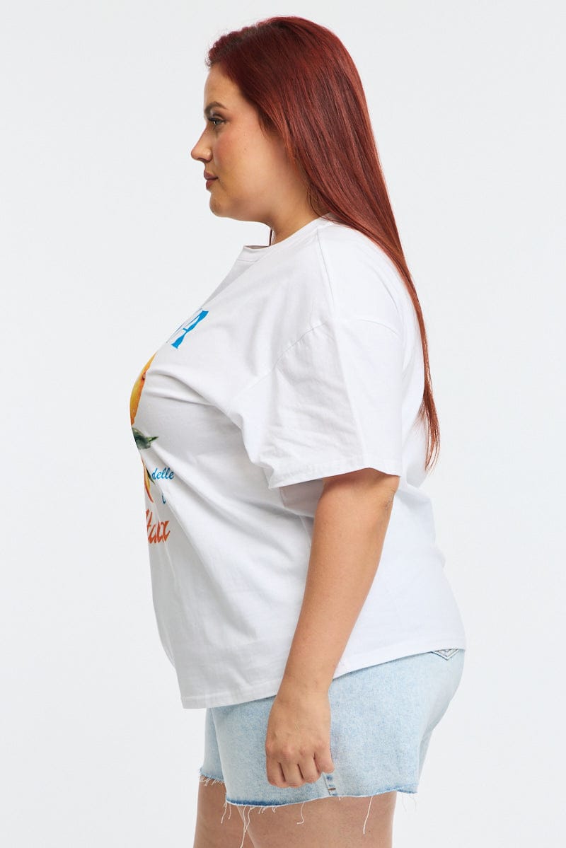 White Graphic Tee Short Sleeve Sicilia for YouandAll Fashion