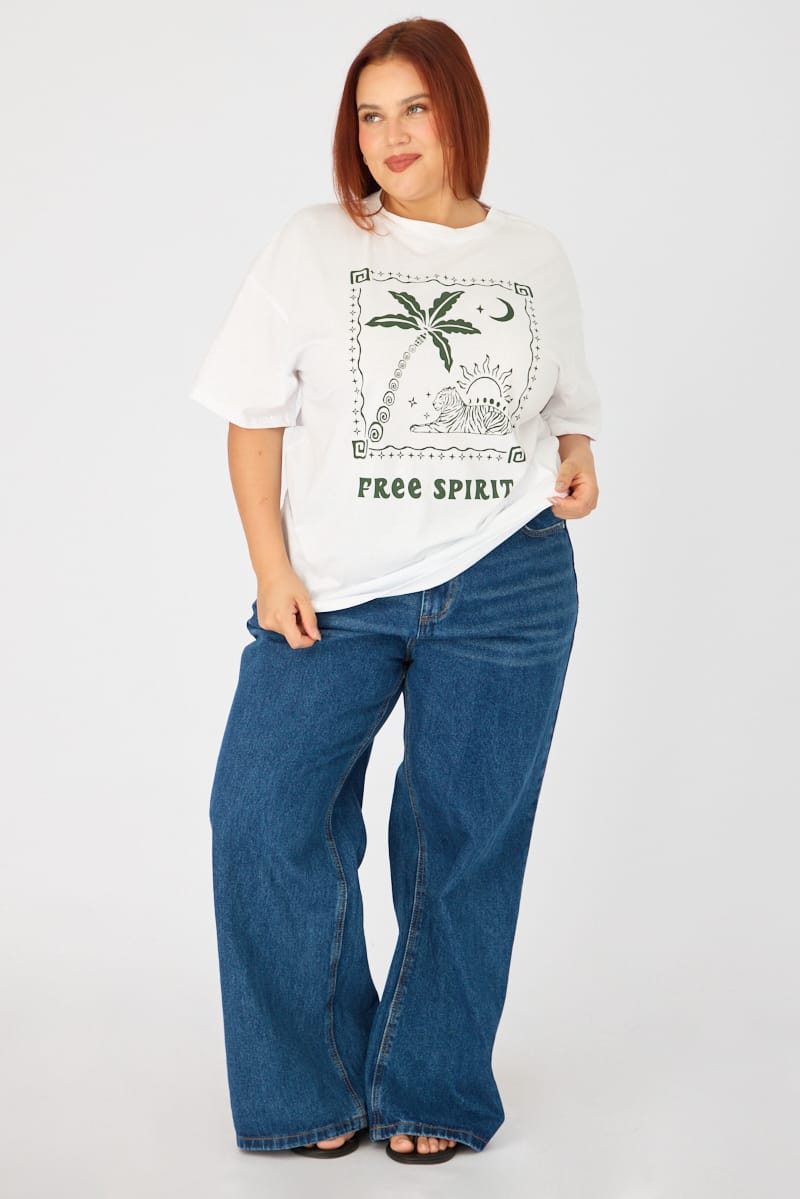 White T-shirt Short Sleeve Graphic for YouandAll Fashion