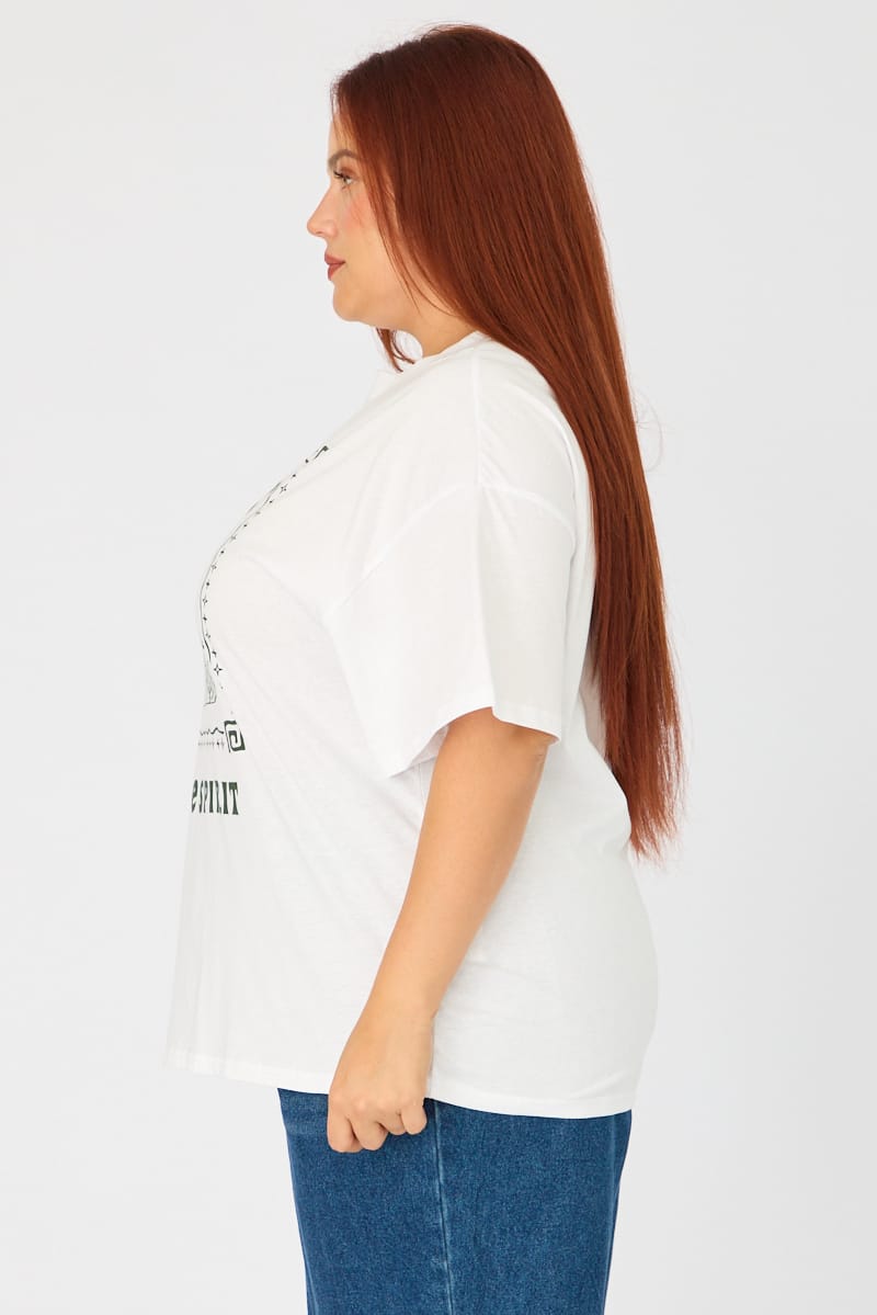 White T-shirt Short Sleeve Graphic for YouandAll Fashion