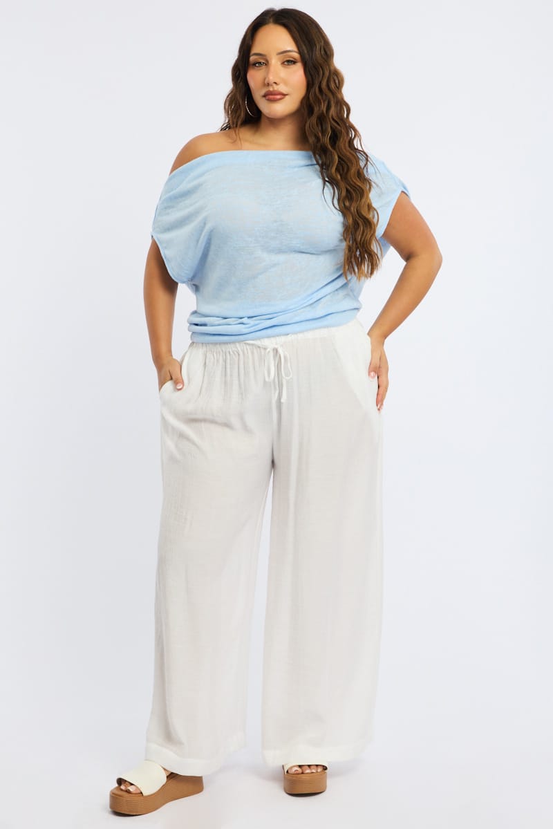 Blue Off Shoulder Top Sleeveless for YouandAll Fashion