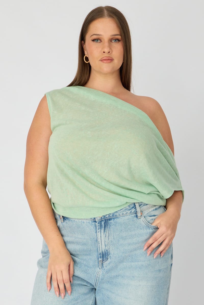 Green Off Shoulder Top Sleeveless for YouandAll Fashion