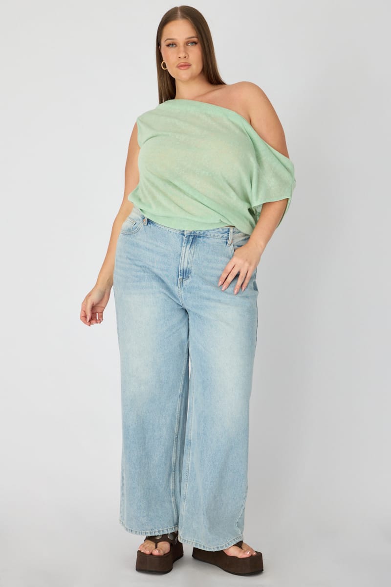 Green Off Shoulder Top Sleeveless for YouandAll Fashion