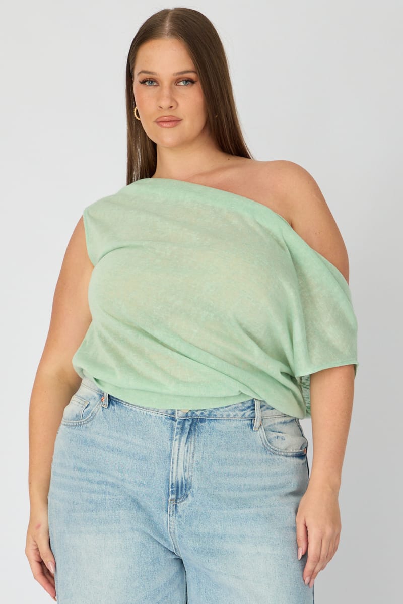 Green Off Shoulder Top Sleeveless for YouandAll Fashion