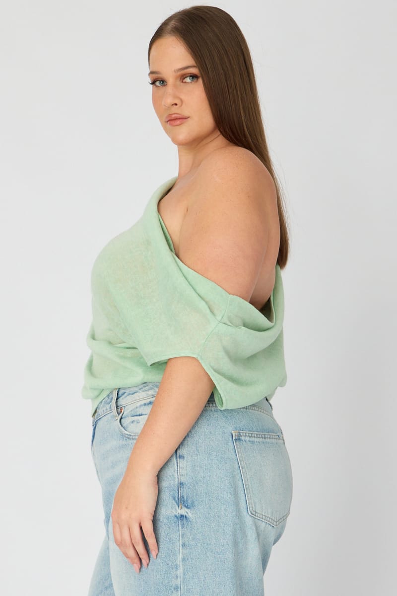 Green Off Shoulder Top Sleeveless for YouandAll Fashion