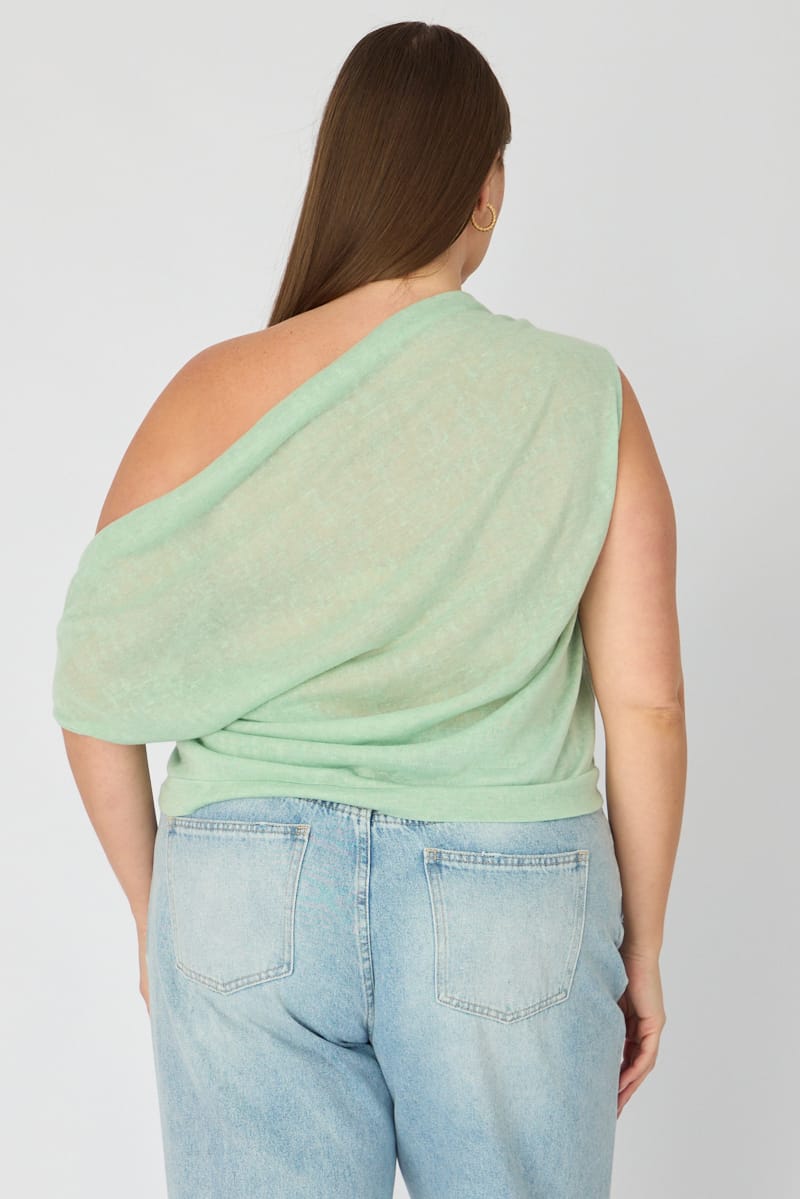 Green Off Shoulder Top Sleeveless for YouandAll Fashion