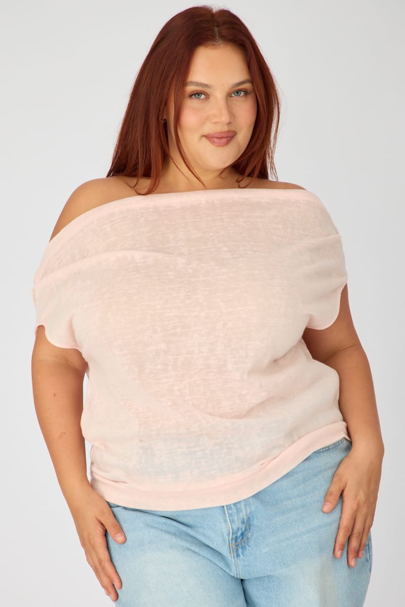 Pink Off Shoulder Top Sleeveless for YouandAll Fashion