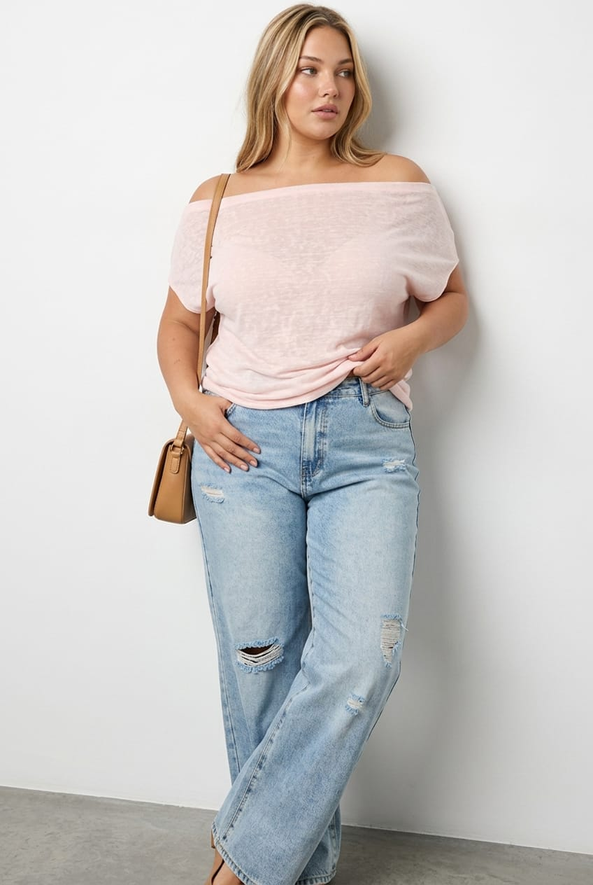 Pink Off Shoulder Top Sleeveless for YouandAll Fashion