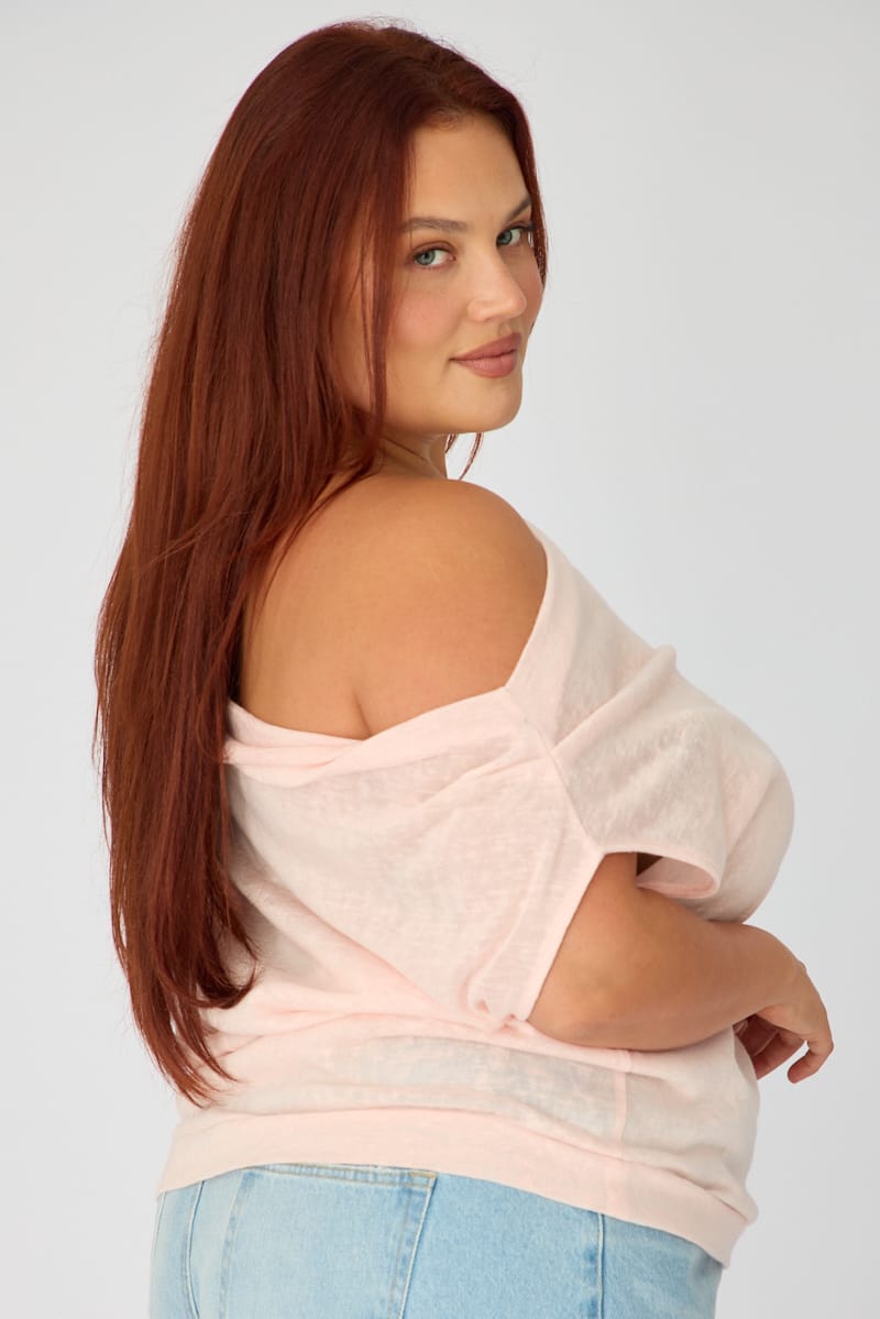 Pink Off Shoulder Top Sleeveless for YouandAll Fashion