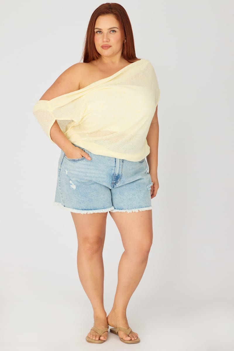 Yellow Off Shoulder Top for YouandAll Fashion