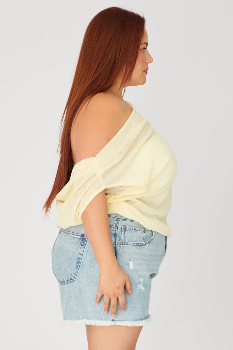 Yellow Off Shoulder Top for YouandAll Fashion