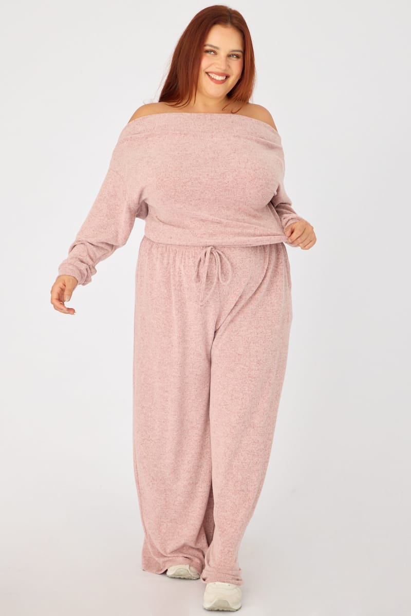Pink Off Shoulder Top Long Sleeve for YouandAll Fashion